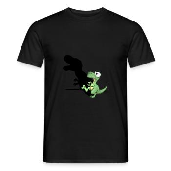 Dino shadow play dinosaure en forme d'ombre T-Rex - T-shirt homme - noir - Devant - AI Model Male 178 light (178cm)