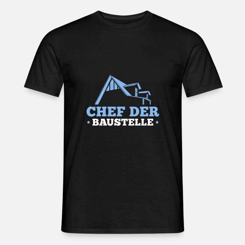 Hausbau Chef der Baustelle Eigenheim Bauherr - Männer T-Shirt - Schwarz
