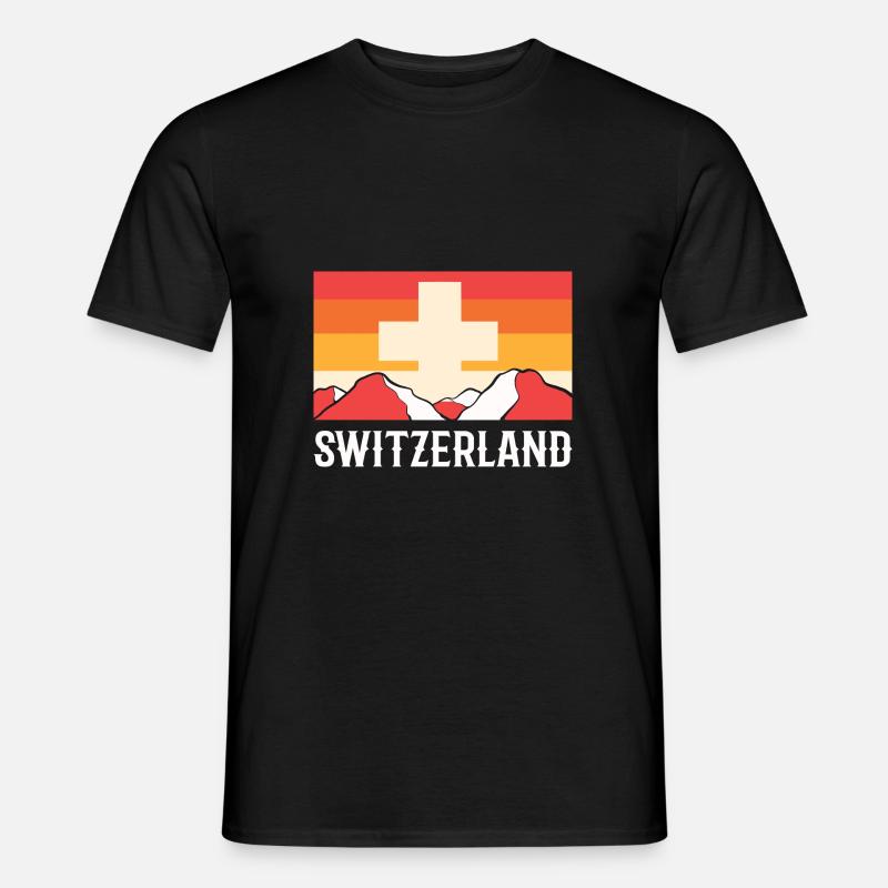 Schweiz - Männer T-Shirt - Schwarz