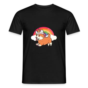 Licorne Corgi - T-shirt homme - noir - Devant - AI Model Male 178 light (178cm)