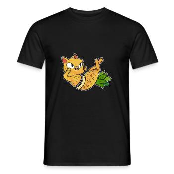 Ananas Katze - Männer T-Shirt - Schwarz - Vorne - AI Model Male 178 light (178cm)