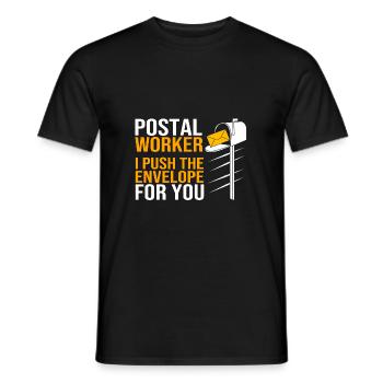 Postbote - Männer T-Shirt - Schwarz - Vorne - AI Model Male 178 light (178cm)