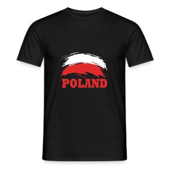 Poland Polish - Men's T-Shirt - black - Front - AI Model Male 178 light (178cm)