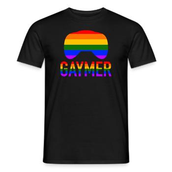 Rainbow Controller Mois de la Gay Pride LGBT Gamer - T-shirt homme - noir - Devant - AI Model Male 178 light (178cm)