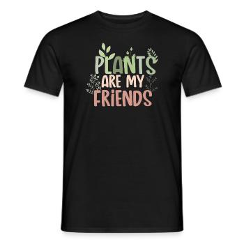 Plants are my friends Plant mom botanical - Men's T-Shirt - black - Front - AI Model Male 178 light (178cm)