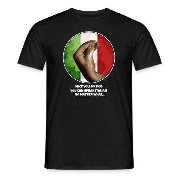 Geste de la main italien Italie Drapeau italien - T-shirt homme - noir - Devant - AI Model Male 178 light (178cm)