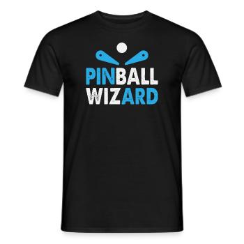 Pinball machine white blue Pinball Wizard Flipper - Men's T-Shirt - black - Front - AI Model Male 178 light (178cm)
