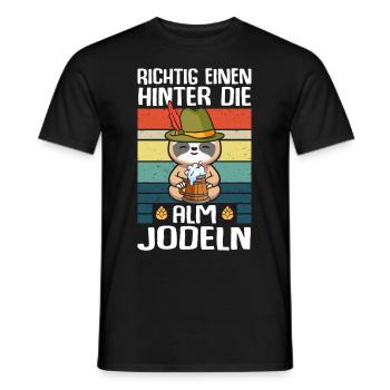 Einen Hinter Die Alm Jodeln Trinkspruch - Männer T-Shirt - Schwarz - Vorne - AI Model Male 178 light (178cm)
