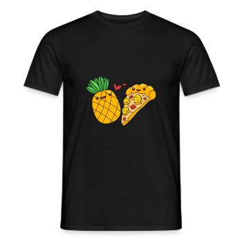 Pizza Hawaii Pizza Pineapple - Men's T-Shirt - black - Front - AI Model Male 178 light (178cm)