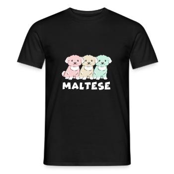 Maltese - Men's T-Shirt - black - Front - AI Model Male 178 light (178cm)