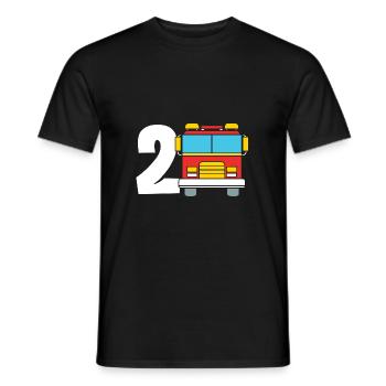 Fire engine children's birthday party - Men's T-Shirt - black - Front - AI Model Male 178 light (178cm)