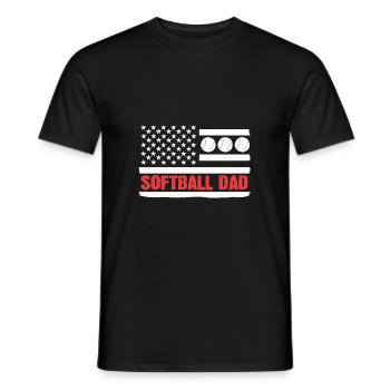 Softball Joueur de softball Père Fête des pères Papa - T-shirt homme - noir - Devant - AI Model Male 178 light (178cm)