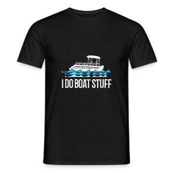 Pontoon Boat Boat Boats - Men's T-Shirt - black - Front - AI Model Male 178 light (178cm)