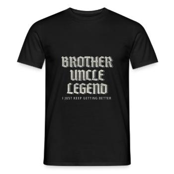 Frère Oncle Légende Je ne cesse de m’améliorer - T-shirt homme - noir - Devant - AI Model Male 178 light (178cm)