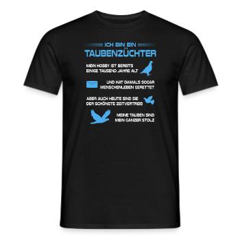 Taubenzüchter Taubenzucht Tauben Geschenk - Männer T-Shirt - Schwarz - Vorne - AI Model Male 178 light (178cm)