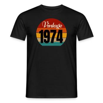 Jahrgang 1974 - Männer T-Shirt - Schwarz - Vorne - AI Model Male 178 light (178cm)