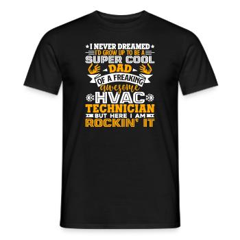 HVAC Technician Super Cool HVAC Technician Dad - Men's T-Shirt - black - Front - AI Model Male 178 light (178cm)