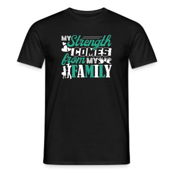 My Strength Comes From My Family - Men's T-Shirt - black - Front - AI Model Male 178 light (178cm)