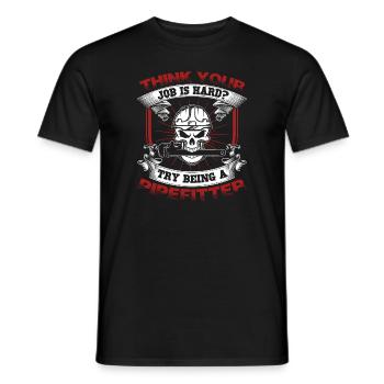 Pipefitter Try Being A Pipefitter - Men's T-Shirt - black - Front - AI Model Male 178 light (178cm)