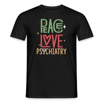 Psychiatrist Peace Love Psychiatry - Men's T-Shirt - black - Front - AI Model Male 178 light (178cm)