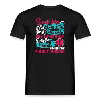Pharmacy Technician Women Pharmacy Technician - Men's T-Shirt - black - Front - AI Model Male 178 light (178cm)