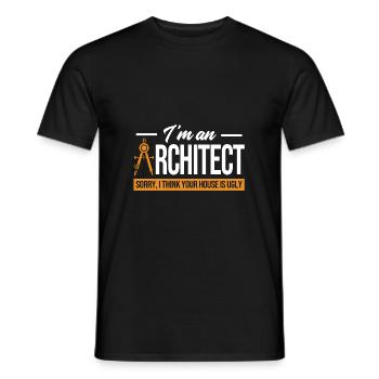 architecte - T-shirt homme - noir - Devant - AI Model Male 178 light (178cm)