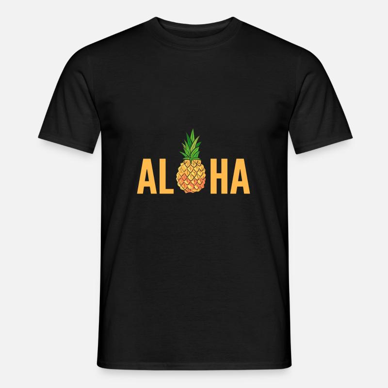 Ananas Aloha - Männer T-Shirt - Schwarz
