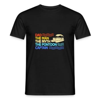 Pontoon Boat Boat Boats - Men's T-Shirt - black - Front - AI Model Male 178 light (178cm)
