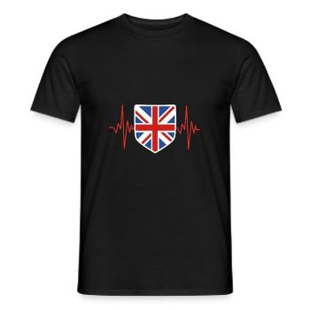 England heartbeat - Men's T-Shirt - black - Front - AI Model Male 178 light (178cm)