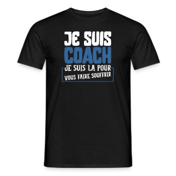Coach souffrir cadeau - T-shirt homme - noir - Devant - AI Model Male 178 light (178cm)