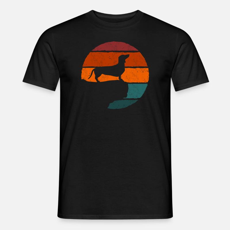 Vintage Dackel Geschenkidee - Männer T-Shirt - Schwarz