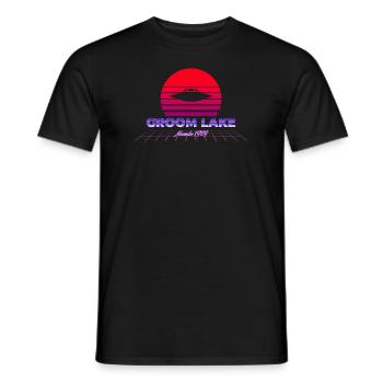 Area 51 Groom Lake 1947 Retro UFO Sonnenuntergang - Männer T-Shirt - Schwarz - Vorne - AI Model Male 178 light (178cm)