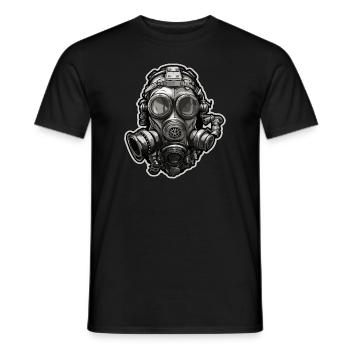 Gas Mask Hard Techno - Men's T-Shirt - black - Front - AI Model Male 178 light (178cm)