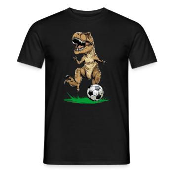 Fußballspieler T-Rex Trex T rex Dinosaurier Dino - Männer T-Shirt - Schwarz - Vorne - AI Model Male 178 light (178cm)