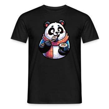 Panda Sushi Japanisches Essen - Männer T-Shirt - Schwarz - Vorne - AI Model Male 178 light (178cm)