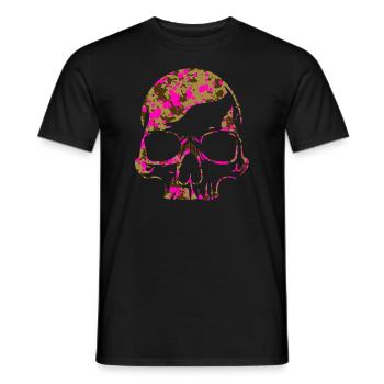 Pink Camo Skull - Men's T-Shirt - black - Front - AI Model Male 178 light (178cm)
