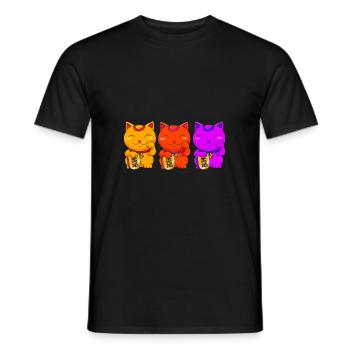 Maneki Neko Japan Lucky Charm - Men's T-Shirt - black - Front - AI Model Male 178 light (178cm)