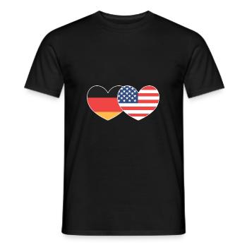 American German - Men's T-Shirt - black - Front - AI Model Male 178 light (178cm)