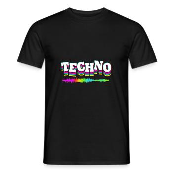 Rave Raver Techno music Techno bass Mischpult - Männer T-Shirt - Schwarz - Vorne - AI Model Male 178 light (178cm)