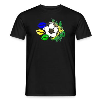 Baiser de football (Brésil) 02 - T-shirt homme - noir - Devant - AI Model Male 178 light (178cm)