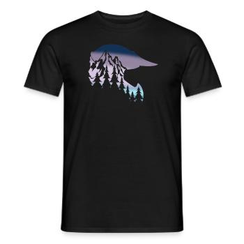 full face helmet downhill bike - Men's T-Shirt - black - Front - AI Model Male 178 light (178cm)