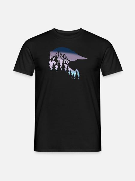 full face helm downhill fahrrad - Männer T-Shirt - Schwarz