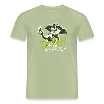 Harry Potter Dobby Is A Free Elf - Men's T-Shirt - sage - Front - AI Model Male 178 light (178cm)