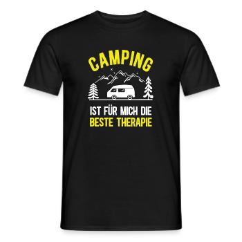 Camping Spruch Campen Zelten Wohnwagen Wohnmobil - Männer T-Shirt - Schwarz - Vorne - AI Model Male 178 light (178cm)