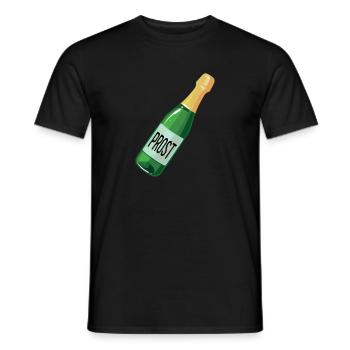 Sekt Sektflasche Kostüm Karneval Prost Prosecco - Männer T-Shirt - Schwarz - Vorne - AI Model Male 178 light (178cm)