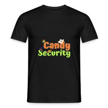 Funny Halloween Costume Candy Security - Men's T-Shirt - black - Front - AI Model Male 178 light (178cm)