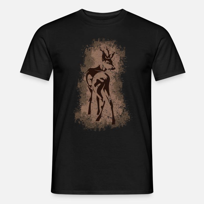 Hirsch - Männer T-Shirt - Schwarz