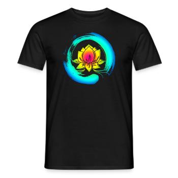 Enso Zen Circle Lotus Blossom Meditation Japan Yoga - Men's T-Shirt - black - Front - AI Model Male 178 light (178cm)