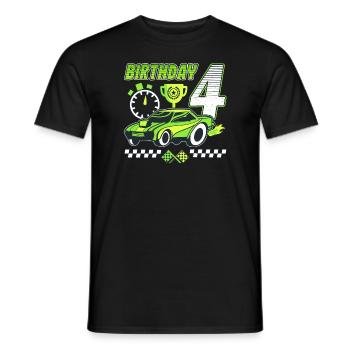 4ème anniversaire voiture de course 4 ans pilote de course - T-shirt homme - noir - Devant - AI Model Male 178 light (178cm)