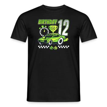 12ème anniversaire voiture de course 12 ans pilote de course - T-shirt homme - noir - Devant - AI Model Male 178 light (178cm)